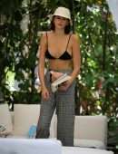 Kaia Gerber and Cindy Crawford in Bikini at a Pool in Miami