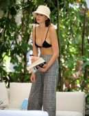 Kaia Gerber and Cindy Crawford in Bikini at a Pool in Miami