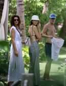 Kaia Gerber and Cindy Crawford in Bikini at a Pool in Miami