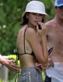 Kaia Gerber and Cindy Crawford in Bikini at a Pool in Miami