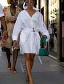 Karrueche Tran Out for a Stroll during Milan Men's Fashion Week in Milan Italy