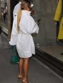 Karrueche Tran Out for a Stroll during Milan Men's Fashion Week in Milan Italy