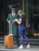 Katharine McPhee Booty in Tights Leaving the Dorchester Hotel in London