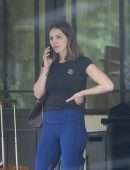 Katharine McPhee Booty in Tights Leaving the Dorchester Hotel in London