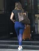Katharine McPhee Booty in Tights Leaving the Dorchester Hotel in London