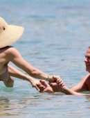 Katharine McPhee in Bikini at a Beach in Mykonos