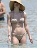 Katharine McPhee in Bikini at Beach in Mykonos, Greece