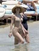 Katharine McPhee in Bikini at Beach in Mykonos, Greece