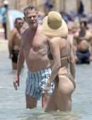 Katharine McPhee in Bikini at Beach in Mykonos, Greece