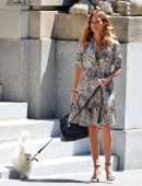 Kelly Bensimon Out with her Dog in Soho