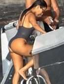 Kourtney Kardashian in Swimsuit at a Yacht in Costa Rica