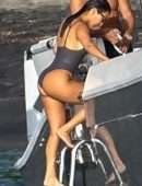 Kourtney Kardashian in Swimsuit at a Yacht in Costa Rica