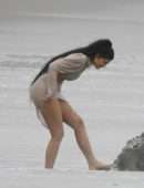 Kylie Jenner Big Booty at a Photoshoot in Malibu