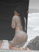 Kylie Jenner Big Booty at a Photoshoot in Malibu