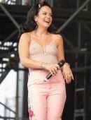 Lily Allen in See-Through Shirt at 2019 Governors Ball Music Festival in New York