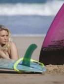 Lucie Donlan in Swimwear Poses for a Surfwear Photoshoot in Fuerteventura