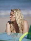 Lucie Donlan in Swimwear Poses for a Surfwear Photoshoot in Fuerteventura