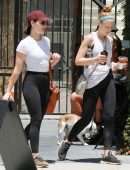 Lucy Hale Booty in Tights, Out in Studio City