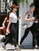 Lucy Hale Booty in Tights, Out in Studio City