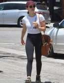 Lucy Hale Booty in Tights, Out in Studio City