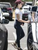 Lucy Hale Booty in Tights, Out in Studio City