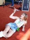 Miley Cyrus Upskirt Backstage