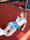 Miley Cyrus Upskirt Backstage
