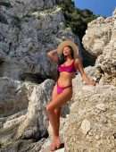 Nicole Scherzinger in Purple Bikini Photoshoot