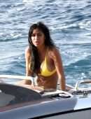 Nicole Scherzinger in Bikini on a Yacht in Capri