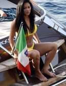 Nicole Scherzinger in Bikini on a Yacht in Capri