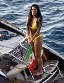 Nicole Scherzinger in Bikini on a Yacht in Capri