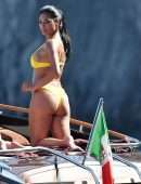 Nicole Scherzinger in Bikini on a Yacht in Capri
