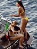 Nicole Scherzinger in Bikini on a Yacht in Capri