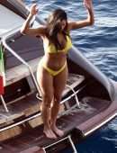 Nicole Scherzinger in Bikini on a Yacht in Capri