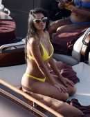 Nicole Scherzinger in Bikini on a Yacht in Capri