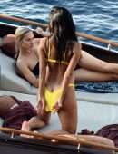 Nicole Scherzinger in Bikini on a Yacht in Capri