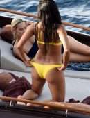 Nicole Scherzinger in Bikini on a Yacht in Capri