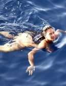 Nicole Scherzinger in Bikini on a Yacht in Capri