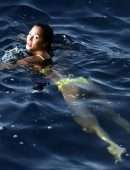 Nicole Scherzinger in Bikini on a Yacht in Capri