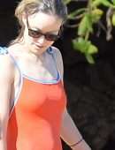 Olivia Wilde Playing at the Beach on her Vacation in Maui