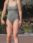 Olivia Wilde in Swimsuit at a Beach in Hawaii