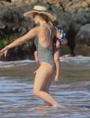 Olivia Wilde in Swimsuit at a Beach in Hawaii