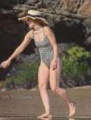 Olivia Wilde in Swimsuit at a Beach in Hawaii
