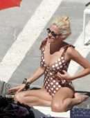 Pixie Lott in Swimsuit at a Pool in Ibiza
