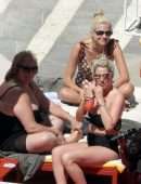 Pixie Lott in Swimsuit at a Pool in Ibiza