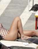Pixie Lott in Swimsuit at a Pool in Ibiza