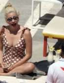 Pixie Lott in Swimsuit at a Pool in Ibiza
