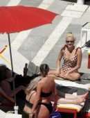 Pixie Lott in Swimsuit at a Pool in Ibiza