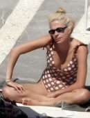 Pixie Lott in Swimsuit at a Pool in Ibiza