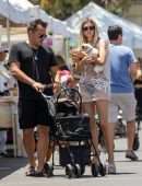 Rachel McCord at the Farmers Market and the Beach with her Dogs in Los Angeles